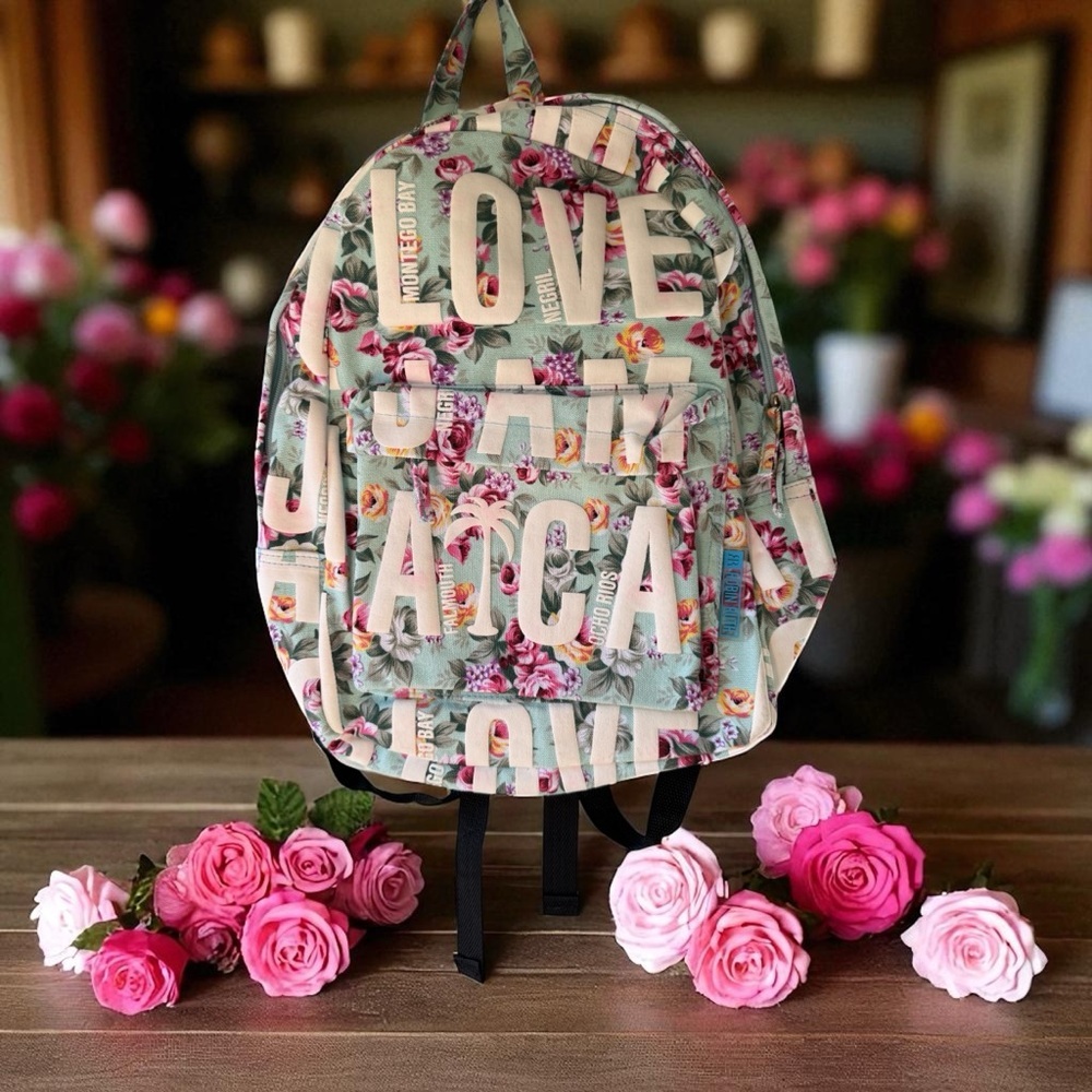 Robin Ruth Floral Love Backpack - Cream and Pink